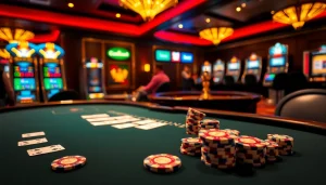 Experience the excitement of online gambling at https://luck8.name/ with vibrant casino visuals featuring poker and roulette.