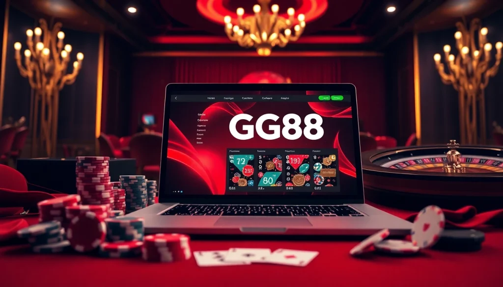 Experience the excitement of GG88 with vibrant casino components in a luxurious online environment.