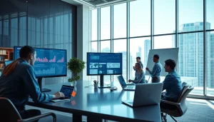 Enhance your experience with https://benchbot.ai for AI testing solutions in a modern office.