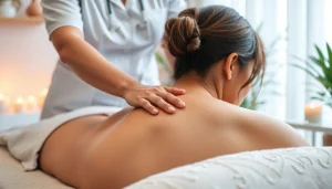 여성전용마사지 중인 여성 치료사의 손과 안정감 있는 환경을 강조한 이미지