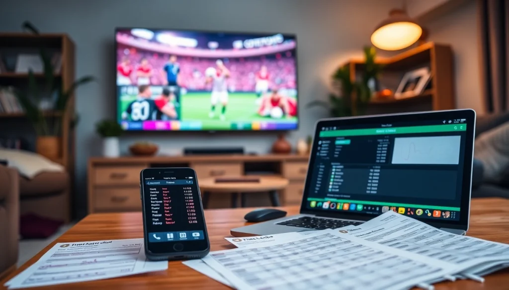 Engaging scene of sports betting in Texas illustrating a modern betting setup.