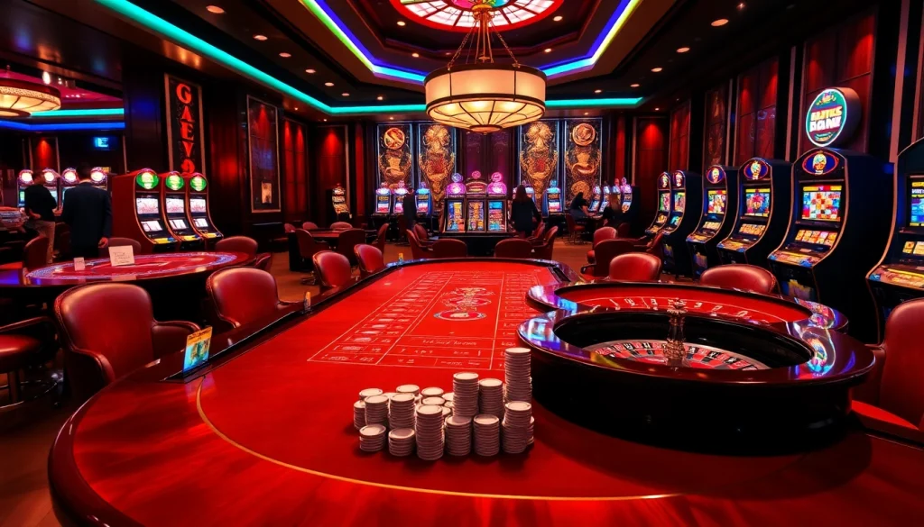 Players enjoying a thrilling Go8 casino experience with vibrant slot machines and exciting gameplay.