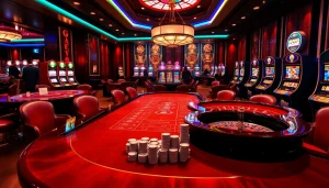 Players enjoying a thrilling Go8 casino experience with vibrant slot machines and exciting gameplay.