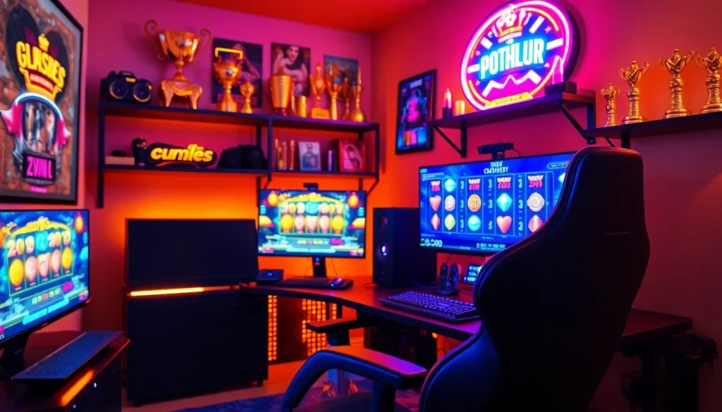 Walettoto slot games displayed on a vibrant gaming setup with high-end visuals.