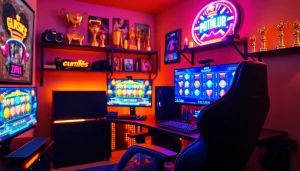 Walettoto slot games displayed on a vibrant gaming setup with high-end visuals.