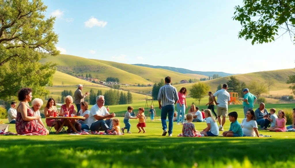 Community members enjoying a sunny day in Clarksburg CA park, showcasing local vibrancy.
