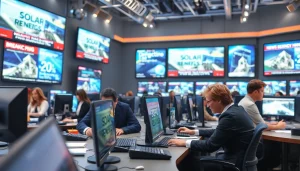 Report dynamic updates from https://emiratenewsday.com in a bustling newsroom atmosphere.