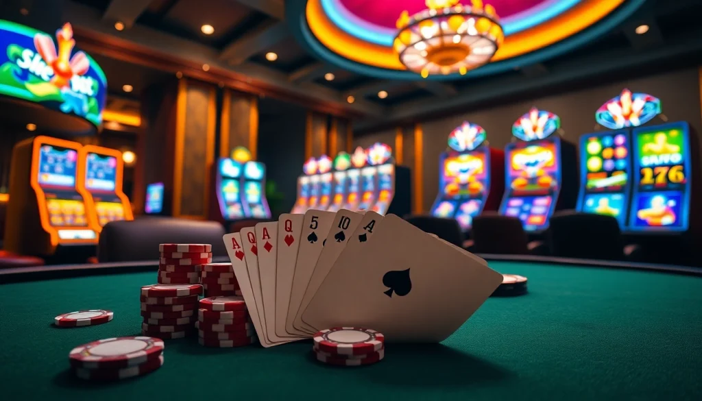 Experience the thrilling 166bet App with vibrant casino elements in a luxurious setting.