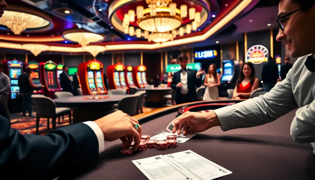 Experience the thrill of gambling at Lc 88, featuring vibrant poker tables and spinning roulette wheels.