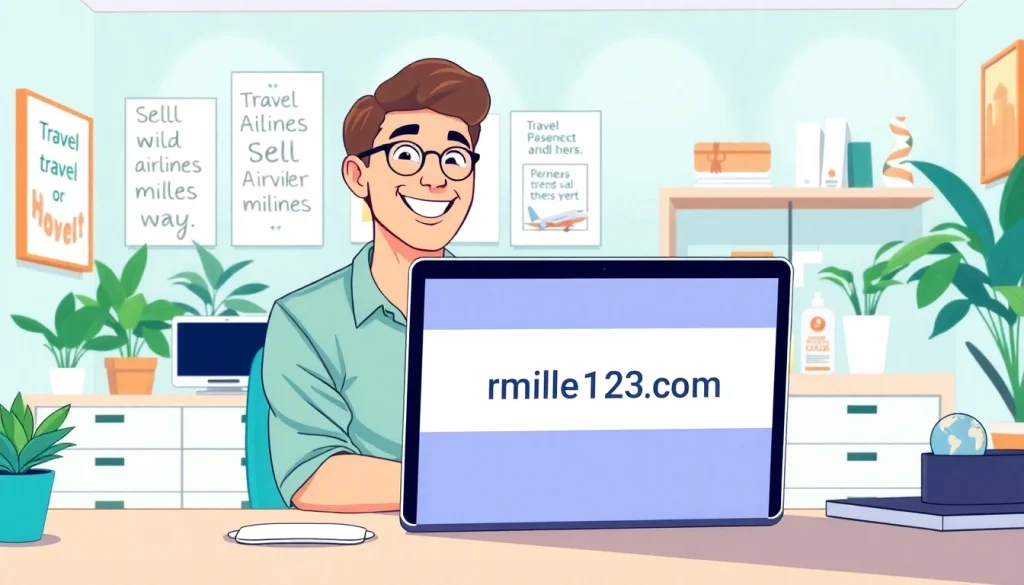 Sell airline miles effortlessly with https://miles123.com in a modern home office.