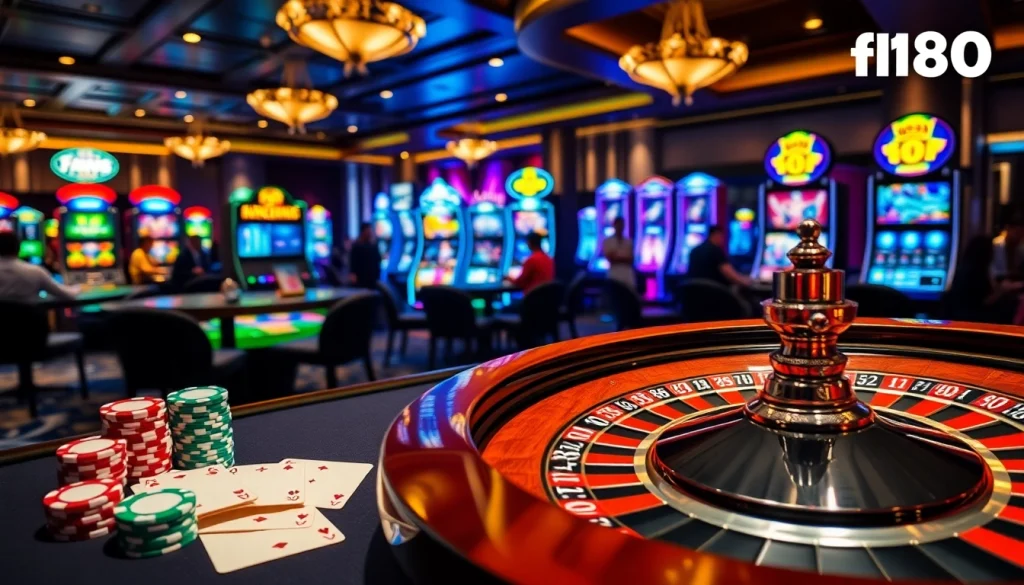 Experience a thrilling casino atmosphere with F168 poker chips and roulette.