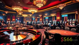 S666 com players engaging in exciting casino games with vibrant tables and chips.