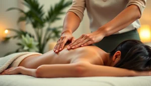 마사지 치료사가 편안한 스파 환경에서 전문적으로 시술하는 모습