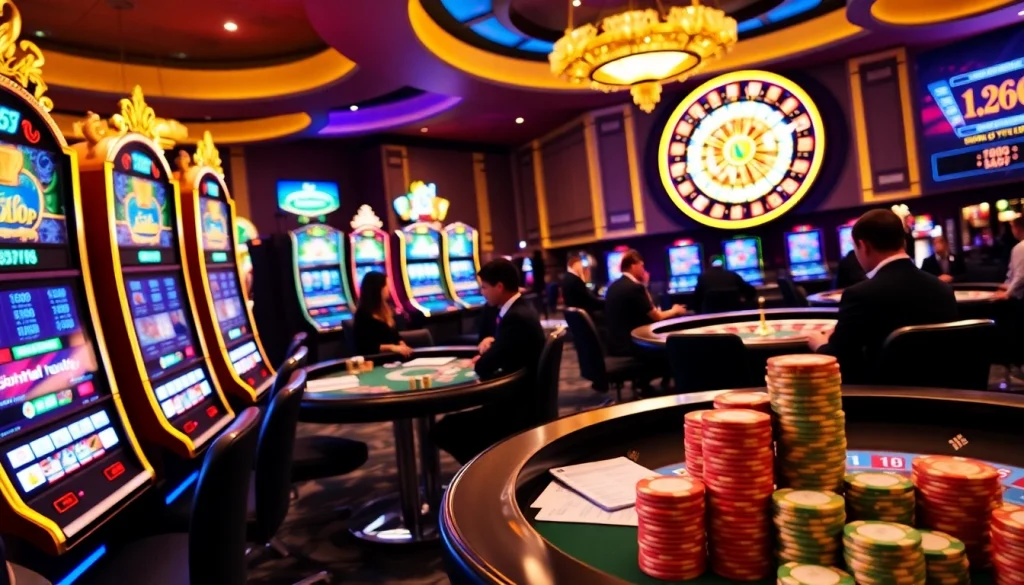 Engaging scene of online gambling at OK365, showcasing vibrant poker chips and roulette.