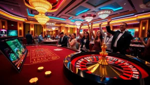 Winning strategies at https://3king.cn.com/ showcased in an elegant casino setting with players celebrating.