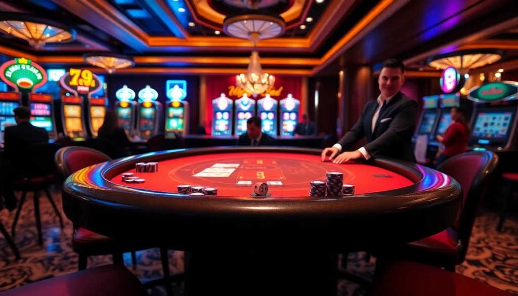 Experience thrilling action at the 789p casino with professional dealers and vibrant slot machines.