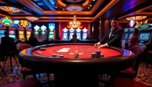 Experience thrilling action at the 789p casino with professional dealers and vibrant slot machines.