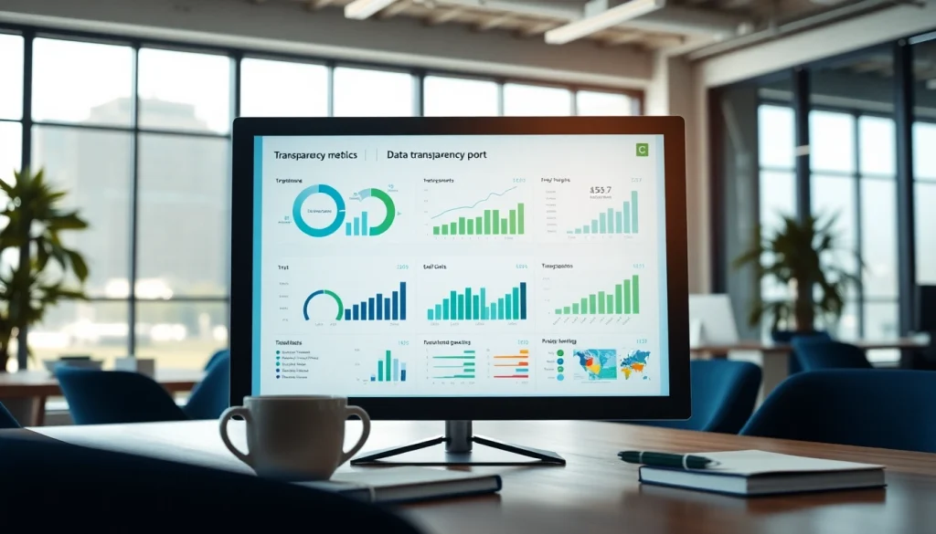 Gera sýnilegan skýrslu um https://transparency.is í nútímalegu skrifstofuumhverfi.