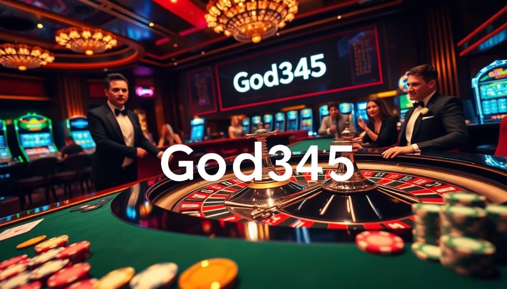 Engage with the thrilling God345 casino experience at a vibrant roulette table filled with colorful chips.