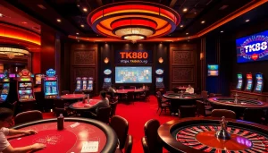 Experience the excitement of online gaming at https://tk88t.org/ with vibrant casino tables and players in action.