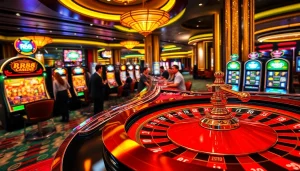 Players enjoy their time at RR88's thrilling casino with roulette and slot machines.
