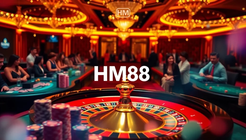 Experience the thrill of gambling at HM88 with vibrant casino tables and live action.