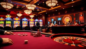 Nếu như vậy bám vào đây showcases players enjoying a thrilling game at a luxurious casino poker table.