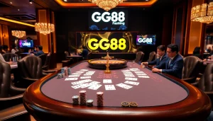 Engage with GG88 at a luxurious casino gaming table filled with excitement and high-end betting.