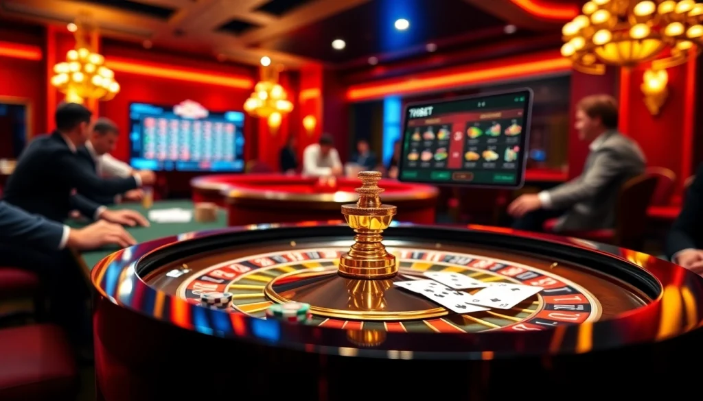 Experience the excitement of betting at 789bet com with poker chips, playing cards, and a roulette table.