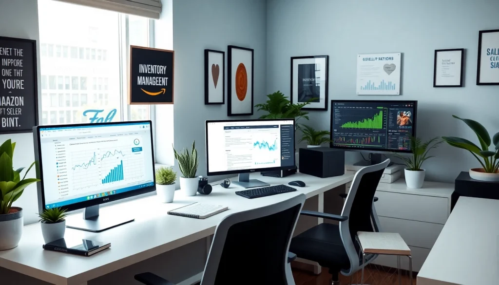 Workspace of an Amazon FBA seller using the best Amazon repricer for effective inventory management.