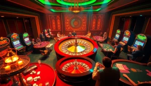 Engage with the excitement of luck8 at a vibrant casino filled with roulette, poker, and slot machines.