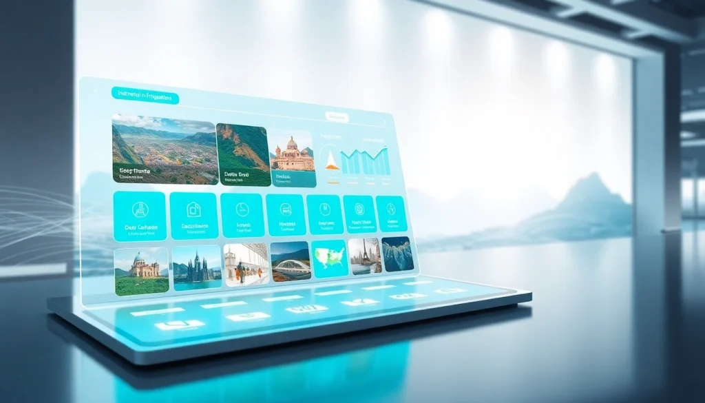 Nuvelios.org 플랫폼에서 다양한 여행 정보를 제공하는 현대적인 인터페이스.