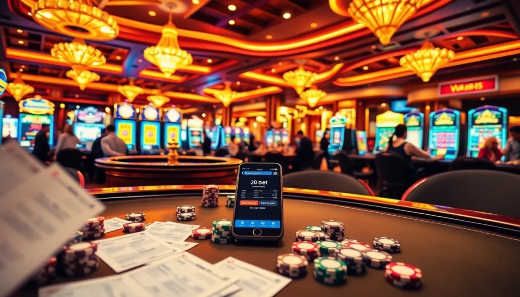 Players engaging with the 20bet App while enjoying classic casino games in a vibrant environment.