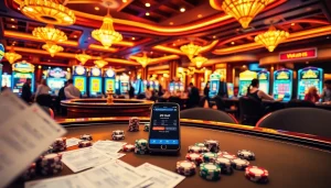 Players engaging with the 20bet App while enjoying classic casino games in a vibrant environment.