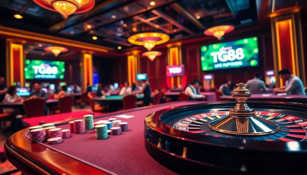 Experience the excitement of tg88 with strategic poker play and vibrant casino ambiance.