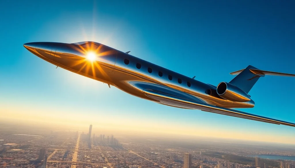 Experience luxury travel with https://flymarquis.com’ stylish private jet in a vibrant sky.