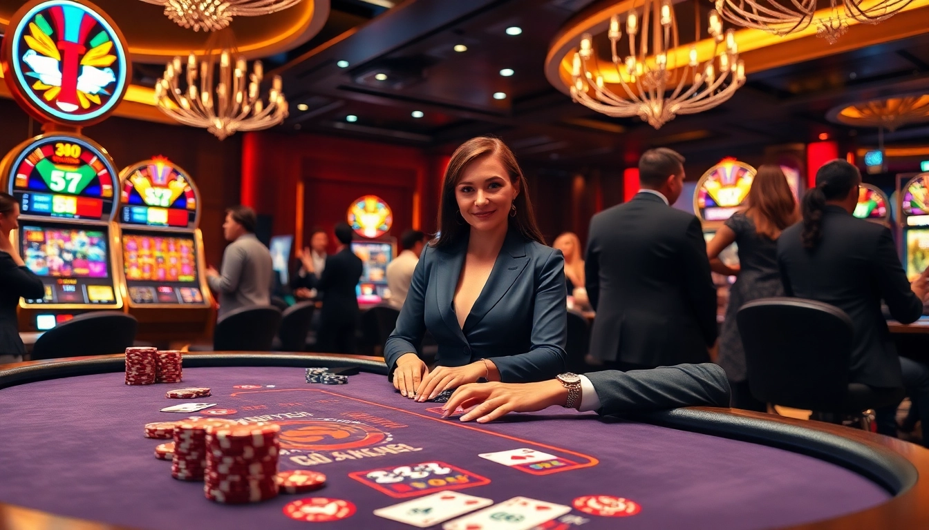 SV388 players enjoying an upscale gambling experience at a vibrant casino table.