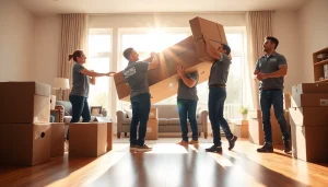 Best moving company in Vancouver team efficiently handles lifting furniture during a residential move.