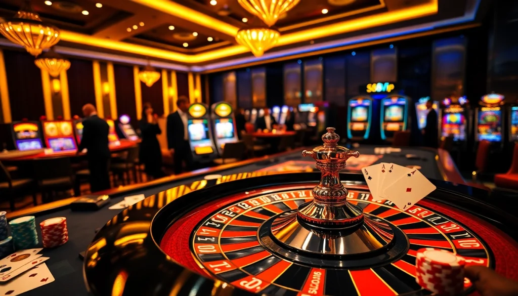 S88VIP casino scene showcasing luxury gaming elements like chips and a roulette wheel.
