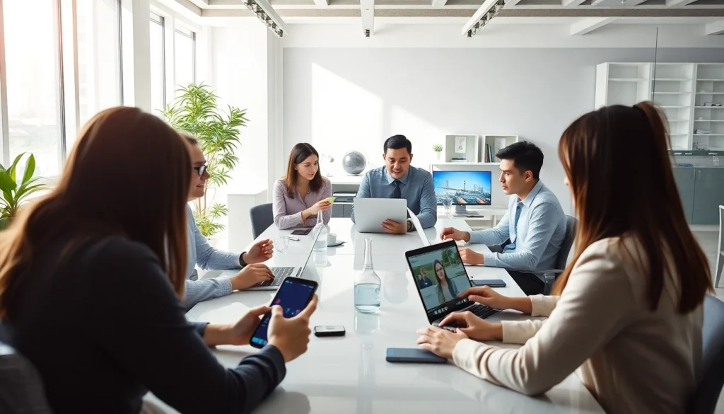 快连下载 on various devices in a modern workspace setting.