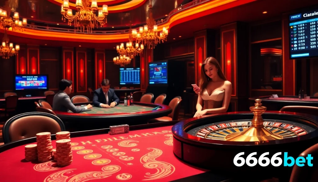 Experience the thrill of winning at 6666bet with vibrant poker chips and a stylish casino table.