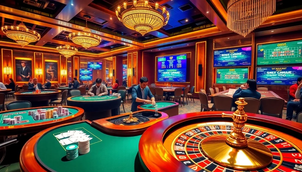 Experience thrilling online gaming at https://gg88com.bet with a lively casino atmosphere, complete with vibrant tables and players.