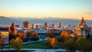 Experience the beauty of Almaty city skyline at sunset, featured on https://albmaftoh.com.
