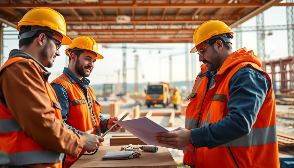 Explore Careers in construction through dedicated workers collaborating on a vibrant job site.