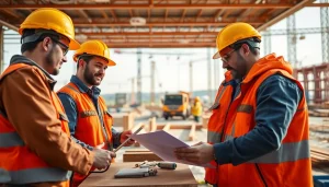 Explore Careers in construction through dedicated workers collaborating on a vibrant job site.