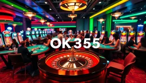 Gamblers enjoying their experience at OK365's vibrant online casino, featuring engaging poker and roulette tables.