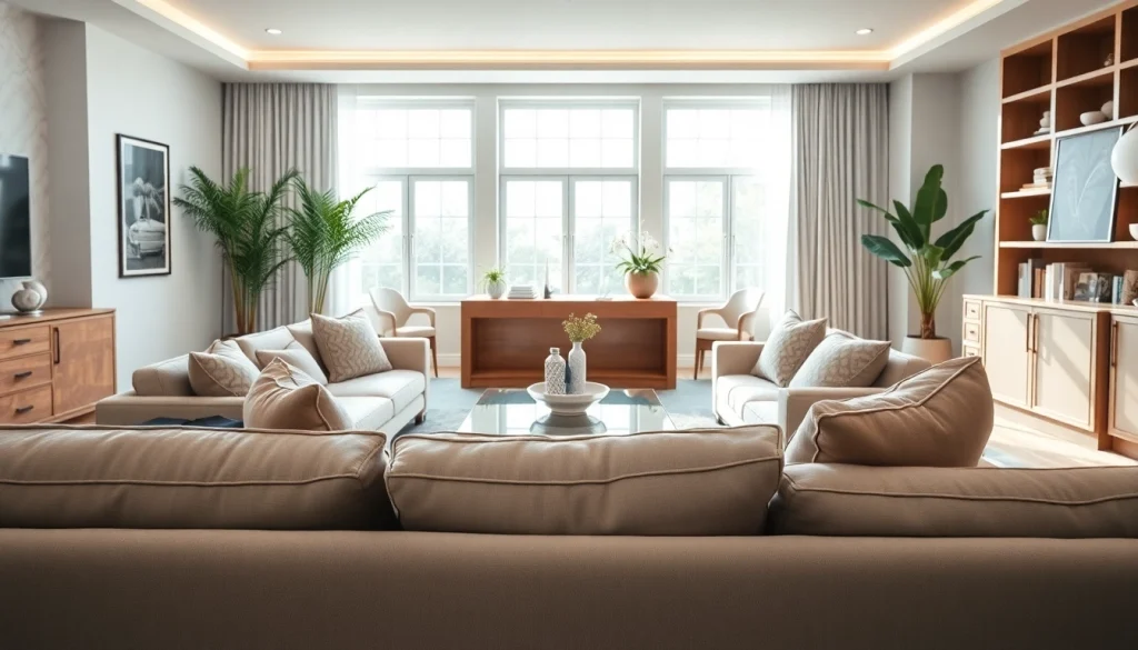 Showcasing a beautifully designed home renovation with modern decor in a spacious living room.