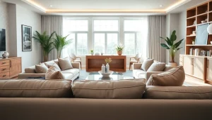 Showcasing a beautifully designed home renovation with modern decor in a spacious living room.