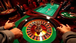 Exciting roulette gameplay at https://okfun.baby/ with vibrant chips and dramatic lighting.