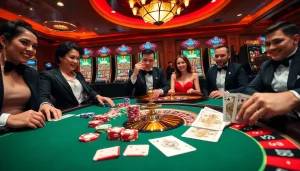 Experience the thrill of poker at RR88 with vibrant casino elements and high-stakes action.